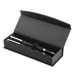  Toll készlet fém, dobozban gumírozott golyóstoll + rollertoll fekete tollbetéttel