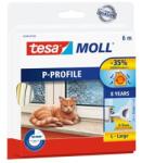 TESA Ajtó- és ablaktömítő szalag, 9 mm x 6 m, TESA tesamoll P profil, fehér, időjárásálló, szélgátló tömítés (05390-00102-00)