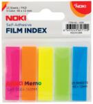 NOKI Index autoadeziv din plastic, 12x45 mm, 5 culori x 25 file/set, NOKI (DY000251)