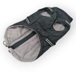  Vízálló, fényvisszaverő kutyakabát beépített hámmal, szürke S-es