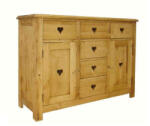 Dobos-Bútor Fenyő 2 ajtós 6 fiókos komód - fenyobutor1 - 190 100 Ft