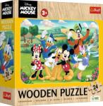 Trefl Puzzle din lemn pentru copii Trefl din 24 piese - Mickey Mouse și prietenii (20278) Puzzle