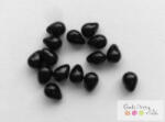  Cseh drop üveggyöngy 15db/cs - jet fekete