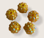  Shamballa strassz gyöngy 5db/cs - sárga