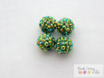  Shamballa strassz gyöngy 3db/cs - zöld