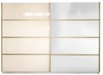 Spectral Mobila Gold Dulap 2800 Crem cu usi MDF Lucios si Oglinda + 1 Comoda Garderoba