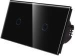 Luxion Intrerupator Simplu + Simplu cu Touch din Sticla LUXION, Negru, LX-ST-101/101-B (LX-ST-101/101-B) - thales