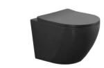 Anahita Construction Vas WC suspendat Rimless cu capac Soft Close, 52, 5 x 36 x 32 cm, negru, Eternity, Anahita (LX1901MB)