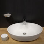 Fluminia Lavoar baie pe blat TAMISA, oval, alb din ceramica 57 x 41cm, Fluminia (50318749)