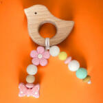  Baba fogzást könnyítő marokrácsa madárkával masnival virággal (1617)