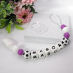  Egyedi neves lila-fehér focis cumilánc (cumilanc_lila_focis)