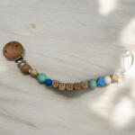  Cumilánc - fa és szilikon gyöngyökkel, kék, zöld színben (1645)