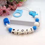  Egyedi neves cumilánc kék dínóval (cumilanc_dino)