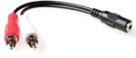 ACT AK2027 0, 15 M 2 x RCA 3.5mm Fekete audio kábel (AK2027)