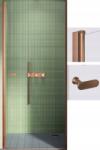 NEW TRENDY New Soleo Copper Brushed zuhanyajtók 80 cm dönthető réz csiszolt/átlátszó üveg D-0490A (D0490A)