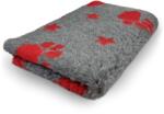  Vet Bed csúszásmentes fekhely szürke piros mancs-csillag 150x100 cm-es