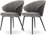 VASAGLE Kárpitozott étkezőszék 2 db, sötétszürke (LDC102G01) - vasbutor