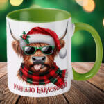 Deconline Crafts Karácsonyi bögre "Marhajó karácsonyt" 330 ml kerámia Zöld Full HD (do129222-GREEN-MUG)