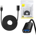 Baseus AirJoy Series USB-A Apa - USB-A Anya 3.0 Hosszabbító Kábel - 5 m, Fekete