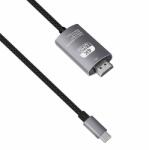 DeTech Адаптер DeTech, 1x USB-C(м) към HDMI(м), 2м, 4K@60Hz, сив (18394)