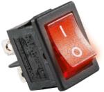  Világítós billenőkapcsoló, 2 áramkör - 2 állás, beép. : 20 x 13 mm, piros (SOMOGYI) (SOM-STV 05)