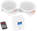 Power Dynamics BTW30SET Falba építhető zenerendszer, 2x15W fali hangszóró, Bluetooth, USB (952482)