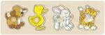 Goki Puzzle din lemn cu manere Goki - Caine, rata, iepure si pisica (57866) Puzzle