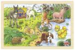 Goki Puzzle din lemn Goki - Pui de animale, de acasa (57890) Puzzle