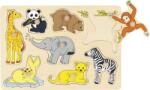 Goki Puzzle din lemn cu manere Goki - Pui de animale din Africa (57906) Puzzle