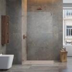 Radaway Perete de dus, cu sistemul de fixare cu bride, Radaway Essenza Pro Brushed Copper Walk-in II 10103140-93-01 (10103140-93-01)