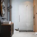 Radaway Perete de dus, cu parte culisabila, Radaway Furo Brushed Gunmetal Walk-In 10106738-92-01R, 10110694-01-01 (10106738-92-01R, 10110694-01-01)