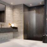 Radaway Perete de dus tip Walk-In, auriu lucios, Radaway Modo New Gold II 389144-09-01 (389144-09-01)