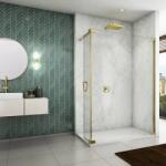 RONAL Perete de dus tip Walk-In, cu profil compensator de fixare pe perete si o parte mobila, Ronal Cadura CADUO Gold Line CADUOG1201207 (CADUOG1201207)