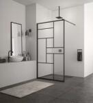 RONAL Perete de dus tip Walk-In, cu profil compensator de fixare pe perete, Ronal Easy STR4P Loft 73 Black Line STR4P0900673 (STR4P0900673)