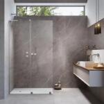 Radaway Perete de dus, cu parte culisabila si stabilizator de unghi L, Radaway Furo SL Brushed Nickel Walk-In 10306538-91-01R, 10110494-01-01 (10306538-91-01R, 10110494-01-01)