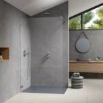 Radaway Perete de dus, cu sistemul de fixare cu bride, Radaway Essenza Pro Brushed Nickel Walk-in II 10103115-91-01 (10103115-91-01)