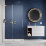 Radaway Perete de dus, cu parte culisabila si stabilizator de unghi L, Radaway Furo SL Brushed Gold Walk-In 10306538-99-01L, 10110494-01-01 (10306538-99-01L, 10110494-01-01)