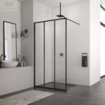 RONAL Perete de dus tip Walk-In, cu profil compensator de fixare pe perete, Ronal Easy STR4P Loft 72 Black Line STR4P1000672 (STR4P1000672)
