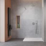 Radaway Perete de dus tip Walk-In, nichel periat, Radaway Modo New Brushed Nickel II 389084-91-01 (389084-91-01)
