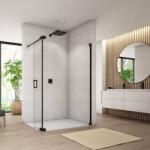 RONAL Perete de dus tip Walk-In, cu profil compensator de fixare pe perete si o parte mobila, Ronal Cadura CADUO Black Line CADUOG1400607 (CADUOG1400607)