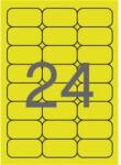 APLI Etikett, 64x33, 9 mm, színes, kerekített sarkú, APLI, neon sárga, 480 etikett/csomag (02870) - nyomtassingyen