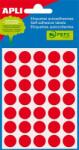 APLI Etikett, 13 mm kör, kézzel írható, színes, APLI, piros, 175 etikett/csomag (LCA2057) - iroda24