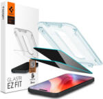 Apple iPhone 16 Pro Max, Kijelzővédő fólia, ütésálló fólia (az íves részre is! ), Tempered Glass (edzett üveg), Spigen Ez Fit Privacy, Clear, 2 db / csomag