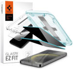  Samsung Galaxy S24 SM-S921, Kijelzővédő fólia, ütésálló fólia (az íves részre is! ), Tempered Glass (edzett üveg), Spigen Ez Fit Privacy, Clear, 2 db / csomag