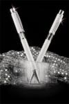 Art Crystella Golyóstoll, fehér, középen fehér SWAROVSKI® kristállyal töltve, 14cm, ART CRYSTELLA® (TSWGK201)