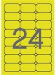 APLI Etikett, 64x33, 9 mm, színes, kerekített sarkú, APLI, neon sárga, 480 etikett/csomag (02870) - tonerpiac