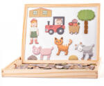 Woodyland Tabel magnetic două părți cu animale set cu ramă din lemn - Woodyland (91214W)