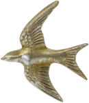ART-POL Koptatott fém fecske faldekoráció patinás óarany 14x12x3cm (121984)