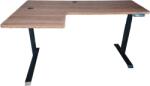 L alakú asztal Elektromosan állítható 70-120 cm magasságú L-alakú BAL-os íróasztal, 4 memóriás USB-s LED vezérlővel, FEKETE vagy FEHÉR váz Cseresznye asztallappal