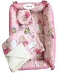Deseda Reductor personalizat bebe bed nest cu paturica si pernuta antiplagiocefalie deseda ursi cu albine pe roz